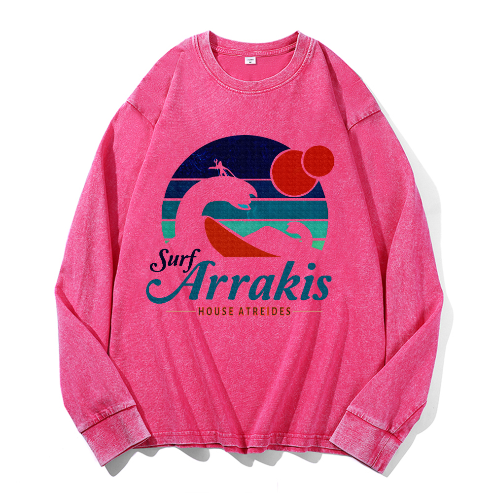 Vintage Cotton Wash Crewneck Long-Sleeve T-Shirt