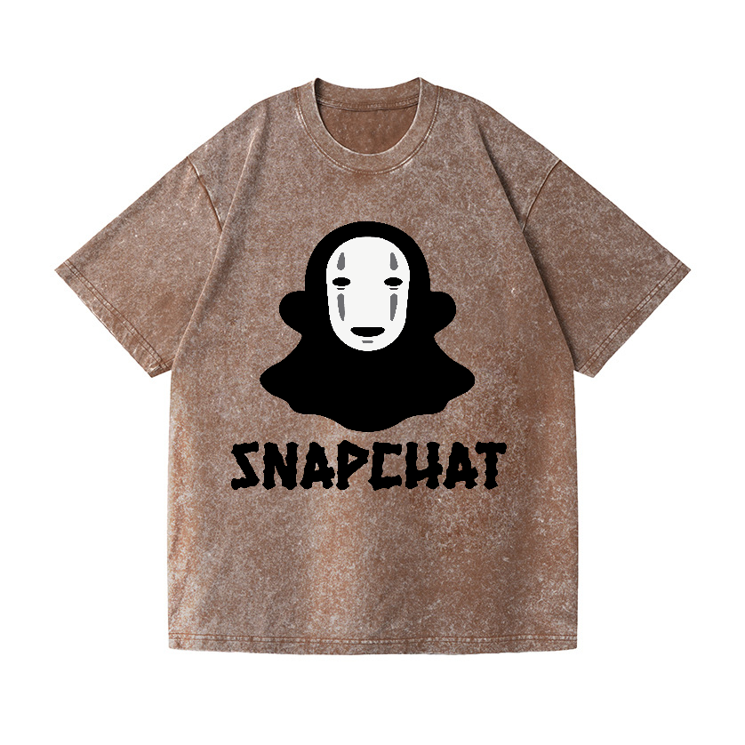 Ghibli No Face Kaonashi Snapchat Vintage Wash Japanese Design T-Shirt