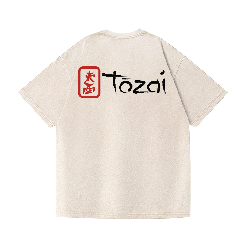 Tozai Sake Vintage Wash Japanese Design Back Art T-Shirt