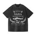 Mackerel Fish Vintage Wash Japanese Design T-Shirt