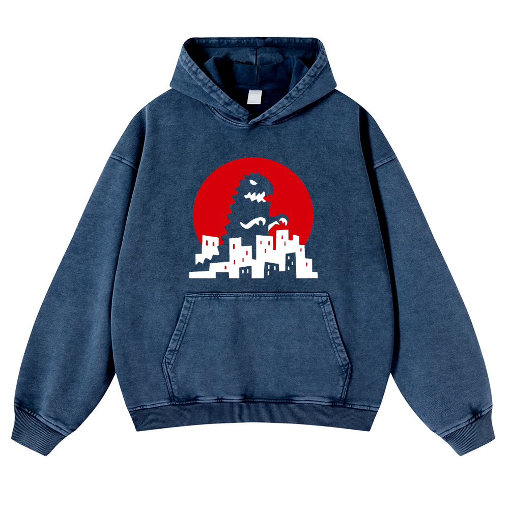 Kaiju Vintage Washed Thick Cotton Hoodie