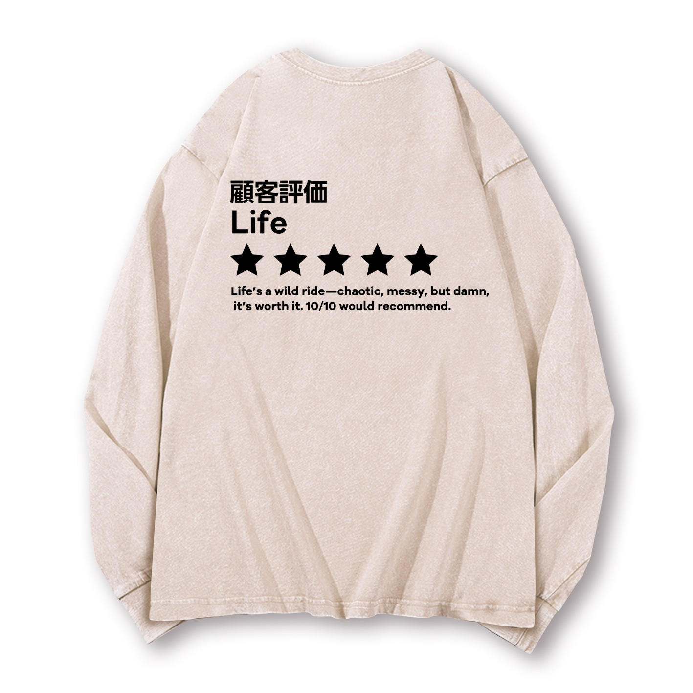 Life Vintage Washed Cotton Back Art Long-sleeve T-shirt