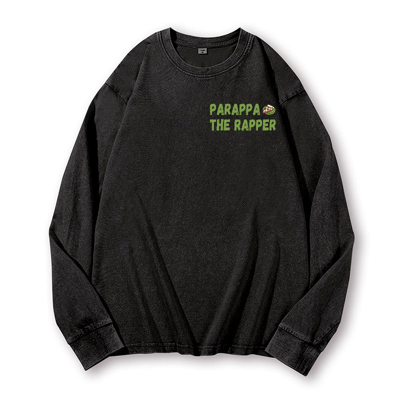 PaRappa the Rapper Vintage Washed Cotton Back Art Long-sleeve T-shirt