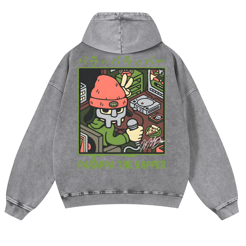 PaRappa the Rapper Vintage Washed Cotton Back Art Hoodie