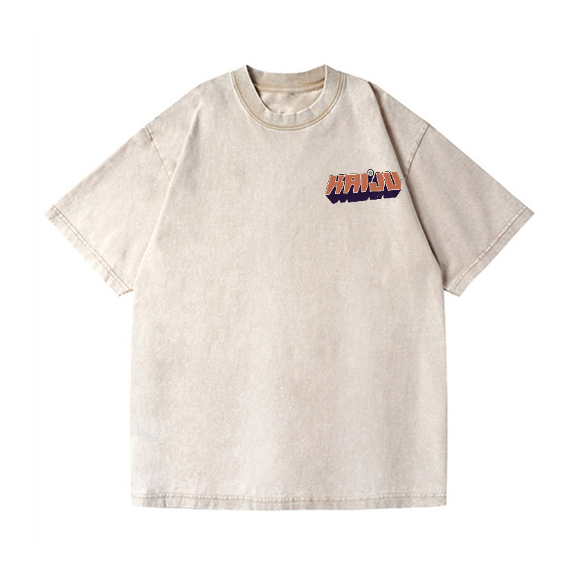 Kaiju Monster Vintage Wash Japanese Design Back Art T-Shirt