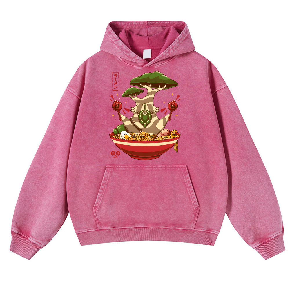 Bonsai Ramen Vintage Washed Thick Cotton Hoodie
