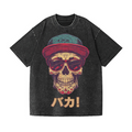 Skull Vintage Wash Japanese Design T-Shirt