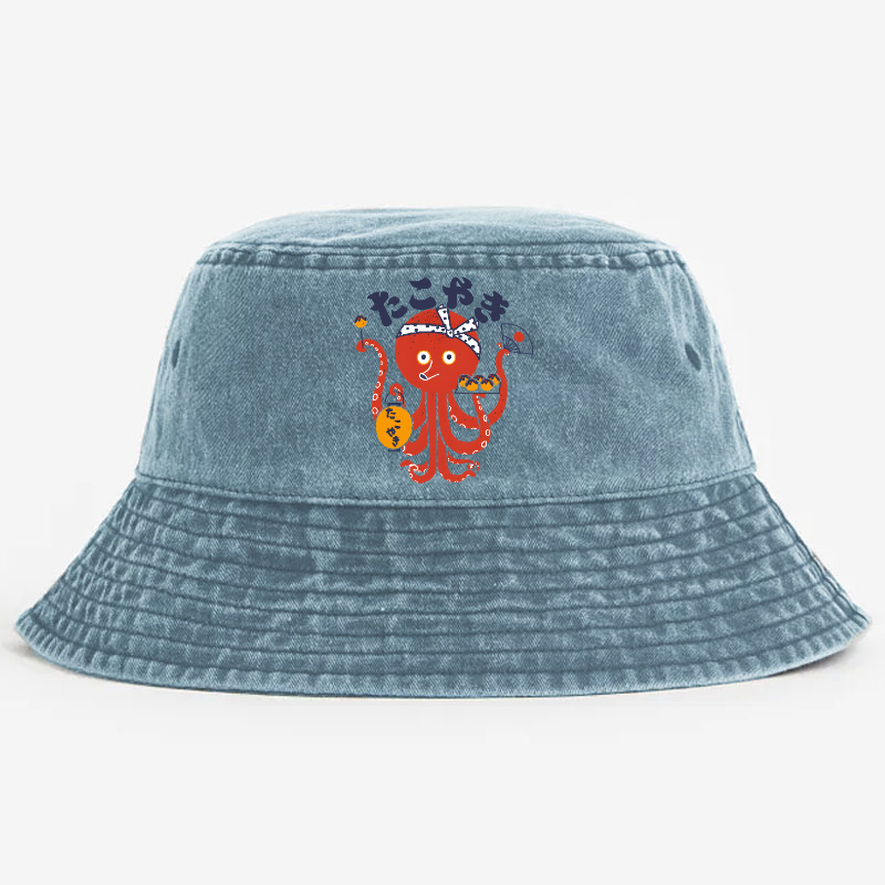 Takoyaki Vintage 100% Cotton Bucket Hat