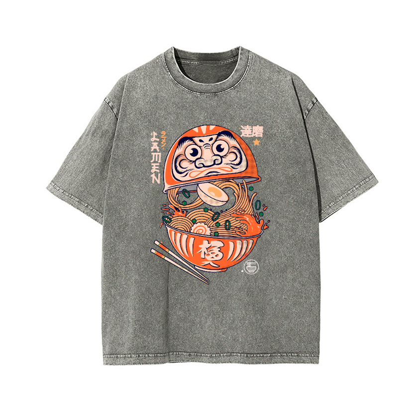 Daruma Ramen Vintage Wash Japanese Design T-Shirt