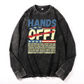 Hands Off... Vintage Cotton Wash Long-sleeve T-shirt