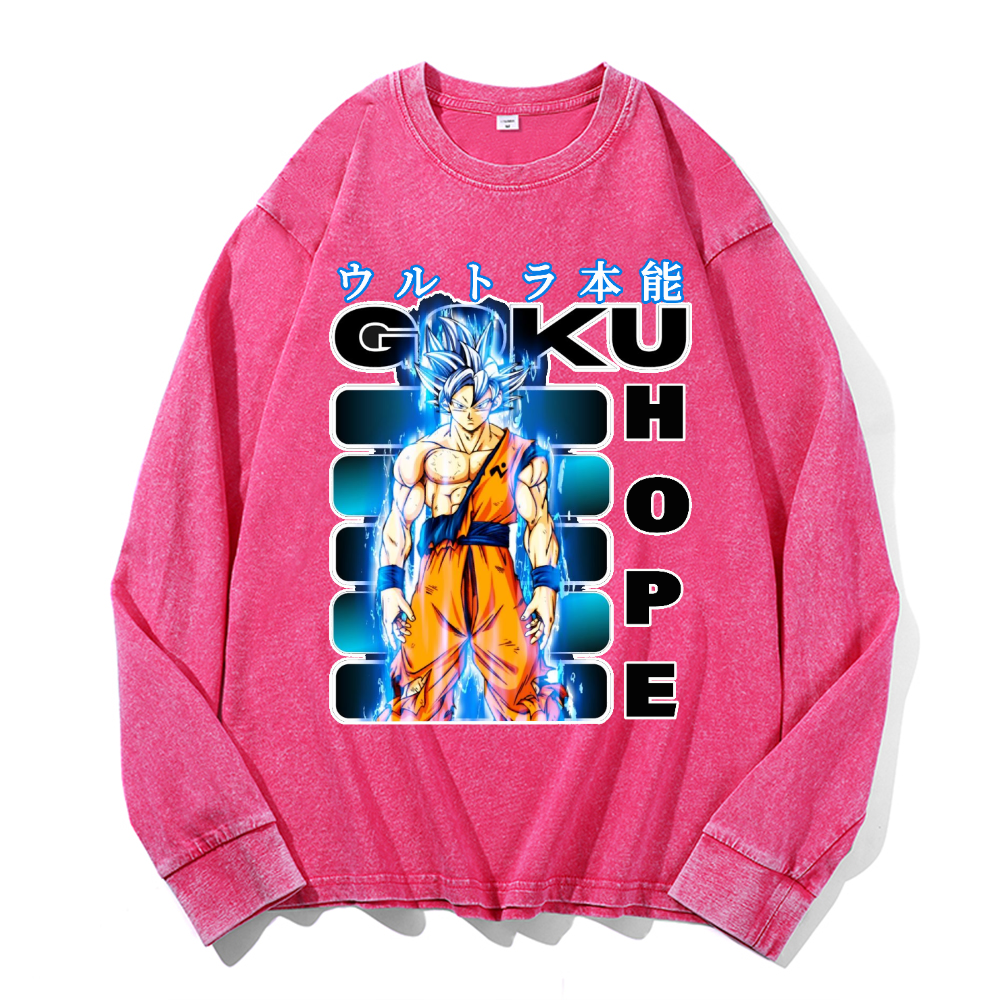 Goku Son Vintage Cotton Wash Long-sleeve T-shirt