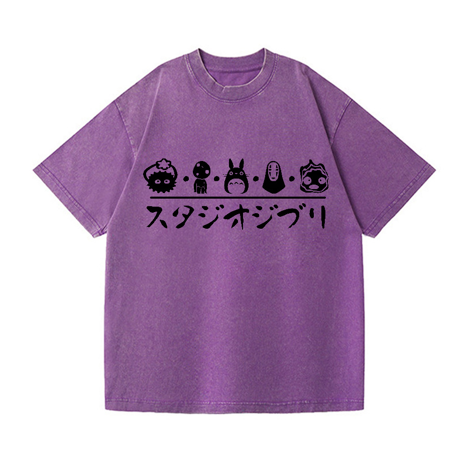 Ghibli Totoro No Face Kaonashi Vintage Wash Japanese Design T-Shirt