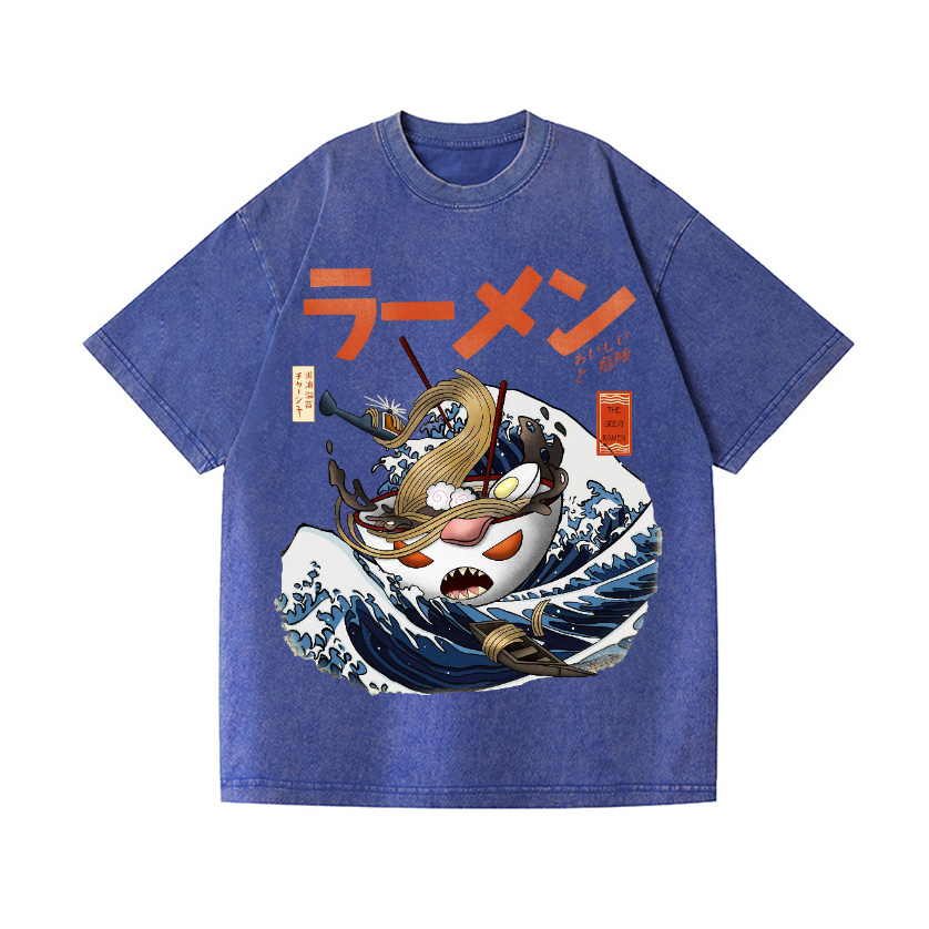 Ramen Wave Vintage Wash Japanese Design T-Shirt