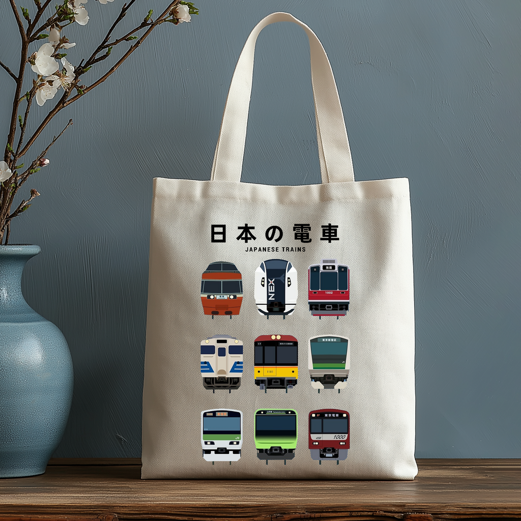 Japanese Trains Japanese Style Canvas Tote Bag