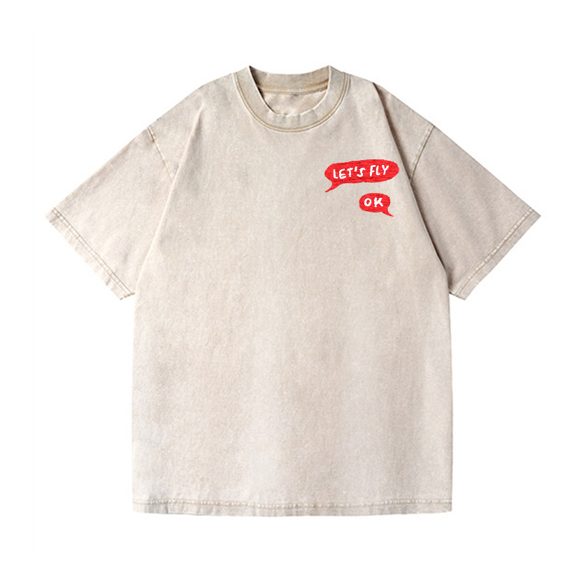 Fly People Vintage Wash Japanese Design Back Art T-Shirt