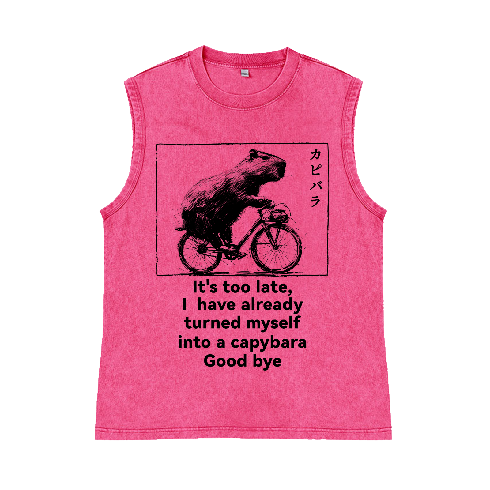 Capybara Pure Cotton Wash-Dyed Sleeveless Tank Top
