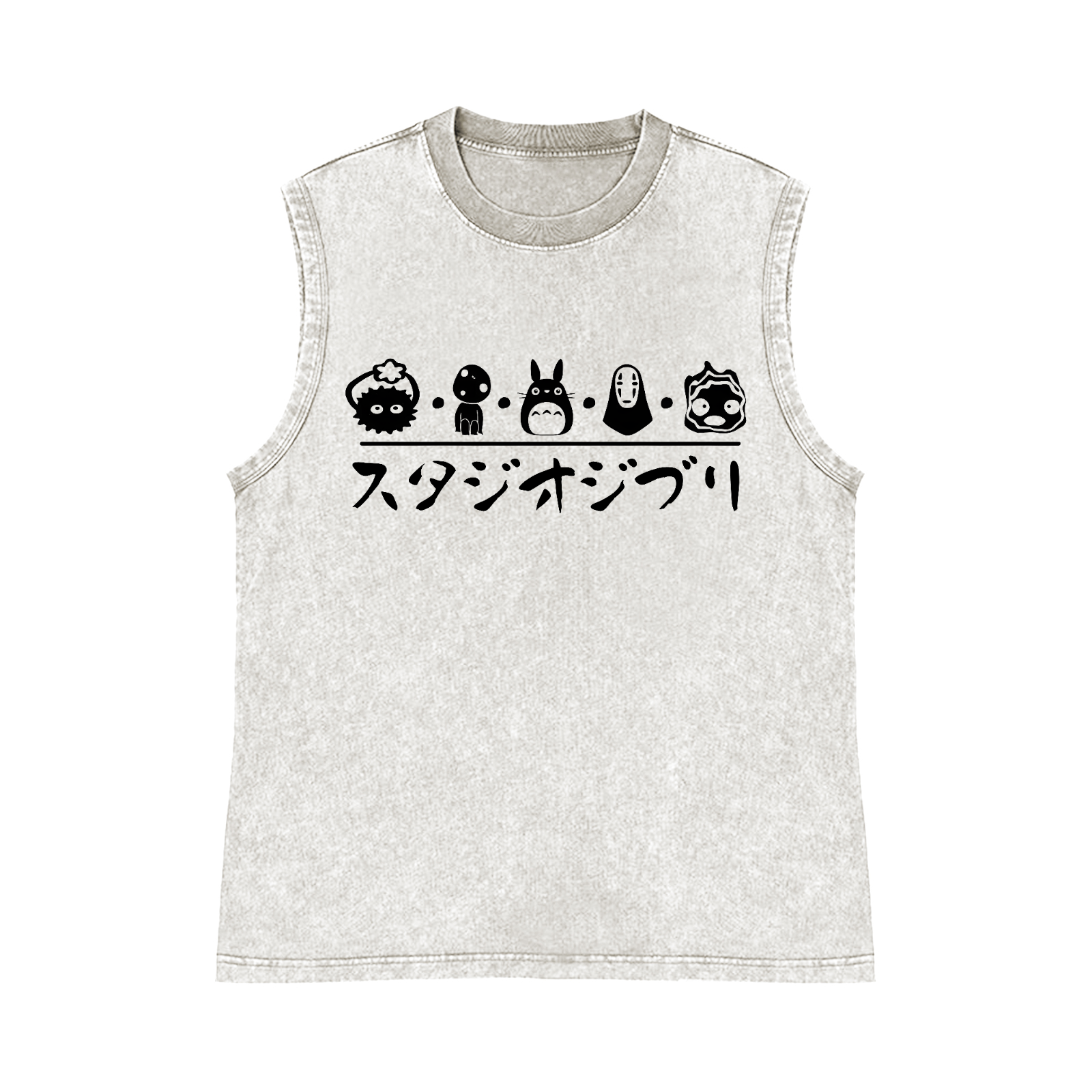 Ghibli Totoro Pure Cotton Wash-Dyed Sleeveless Tank Top
