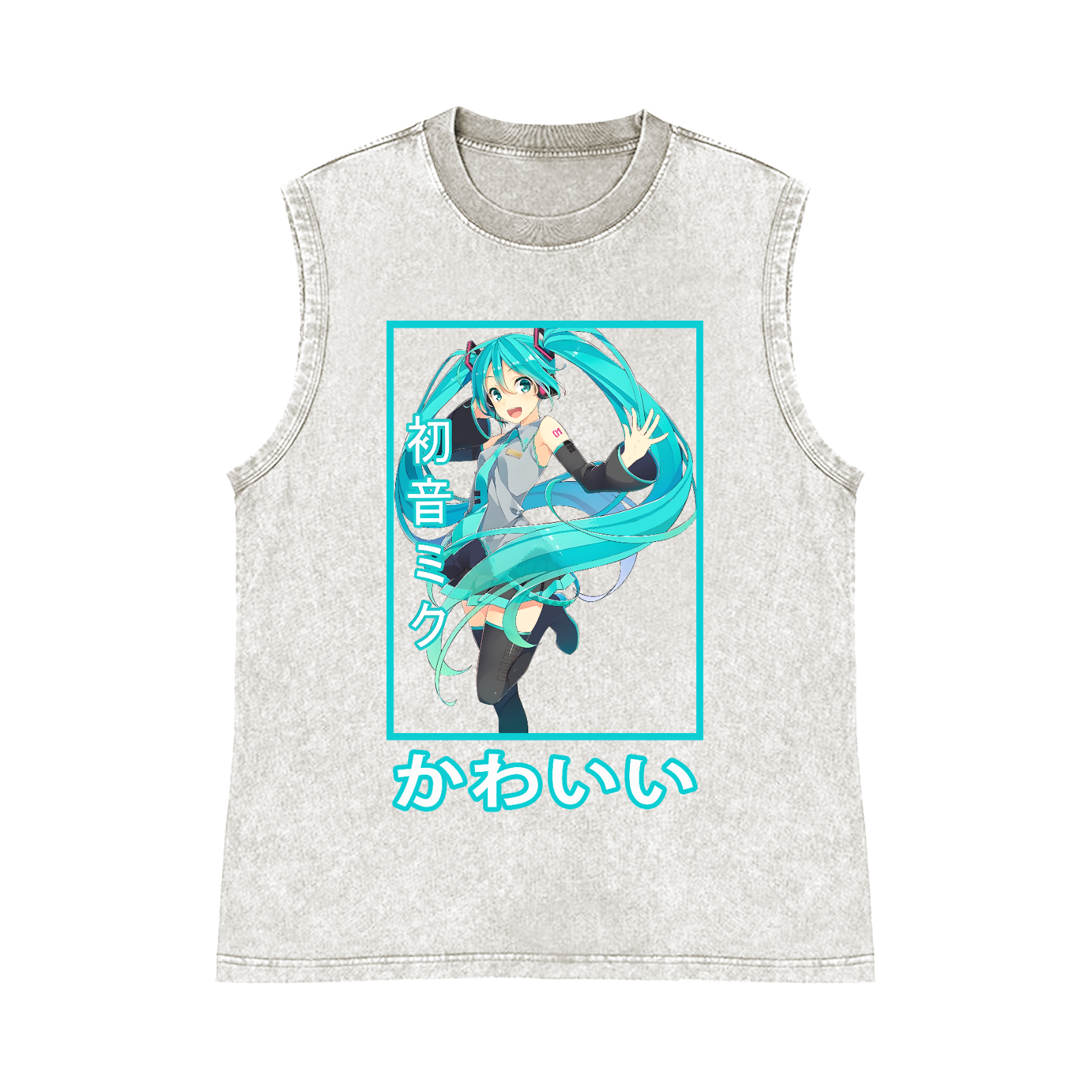 Hatsune Miku Pure Cotton Wash-Dyed Sleeveless Tank Top