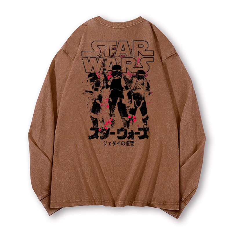 Storm Trooper Vintage Washed Cotton Back Art Long-sleeve T-shirt