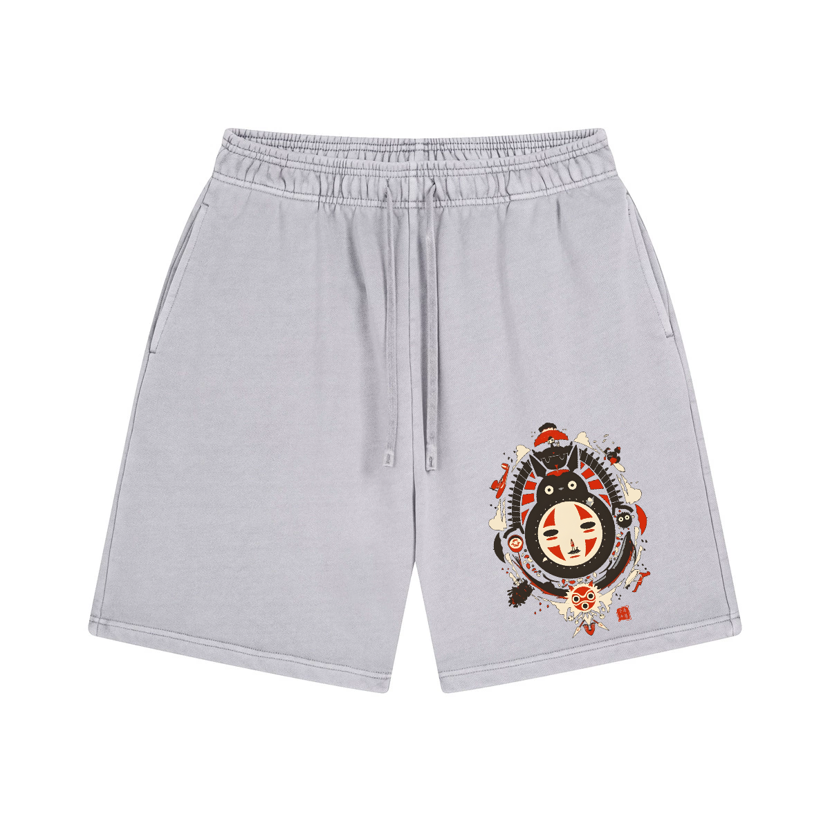 Ghibli Totoro No Face Kaonashi Vintage Pure Thick Cotton Shorts