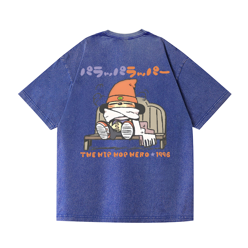 PaRappa the Rapper Vintage Wash Japanese Design Back Art T-Shirt
