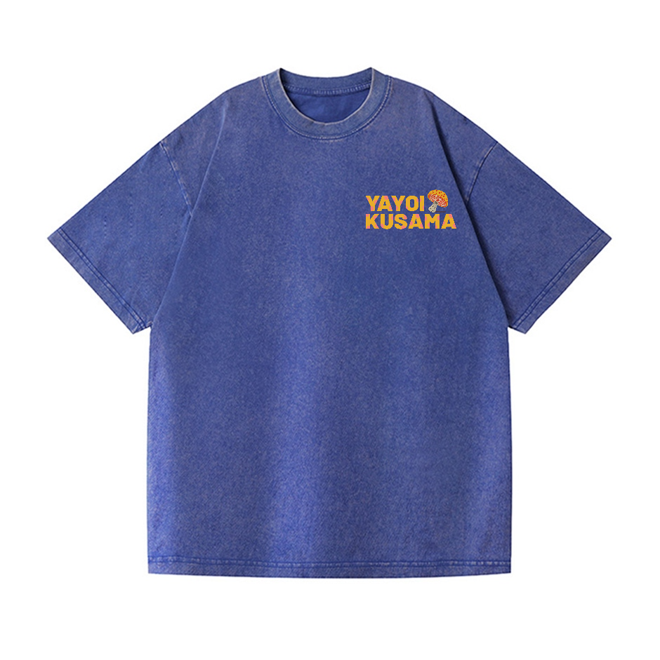 Yayoi Kusama Mushroom Vintage Wash Japanese Design Back Art T-Shirt