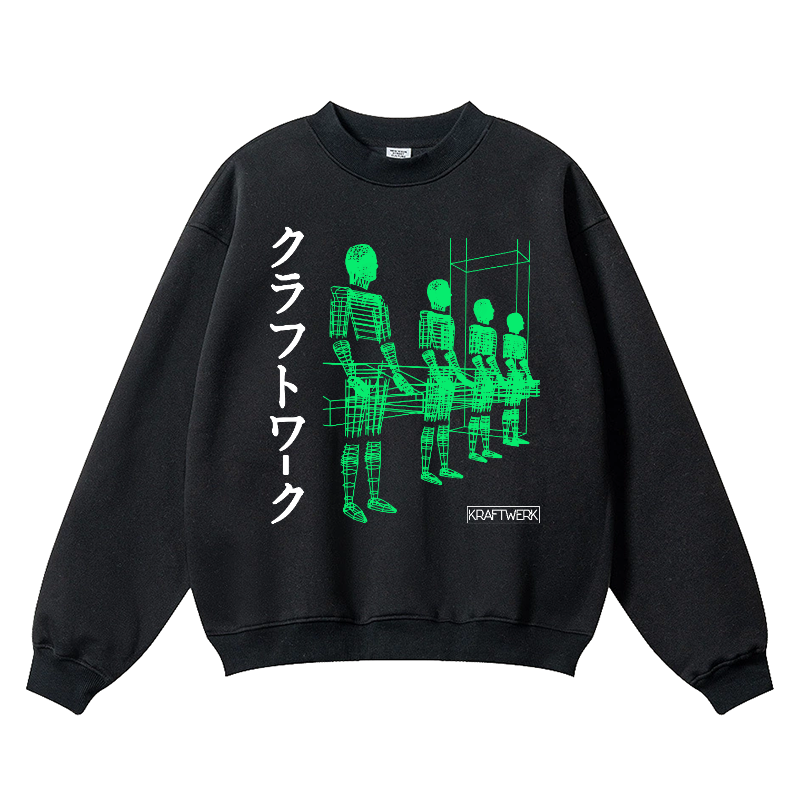 Kraftwerk Band Vintage Cotton Blend Crewneck Sweatshirt