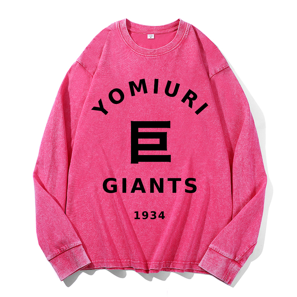 Vintage Cotton Wash Crewneck Long-Sleeve T-Shirt