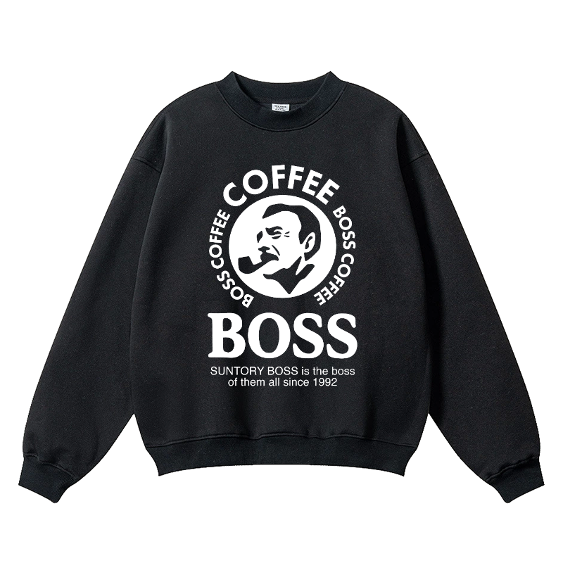 Boss Coffee Vintage Cotton Blend Crewneck Sweatshirt