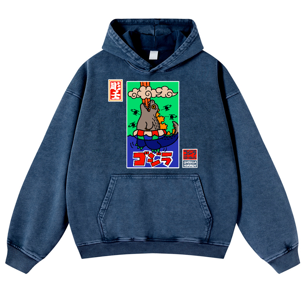 Kaiju Vintage Washed Thick Cotton Hoodie