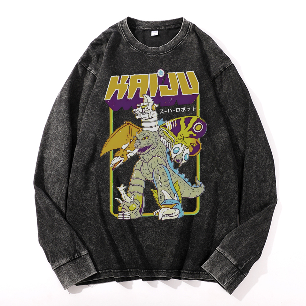 Kaiju Kaiju Vintage Cotton Wash Long-sleeve T-shirt