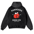 Kamogawa Vintage Washed Cotton Back Art Hoodie
