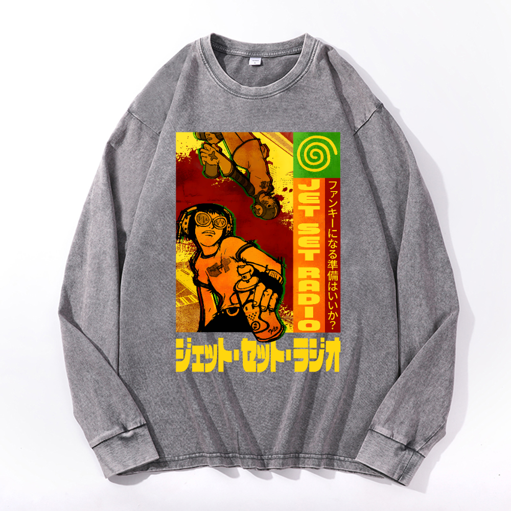 Jet Set Radio Vintage Cotton Wash Long-sleeve T-shirt