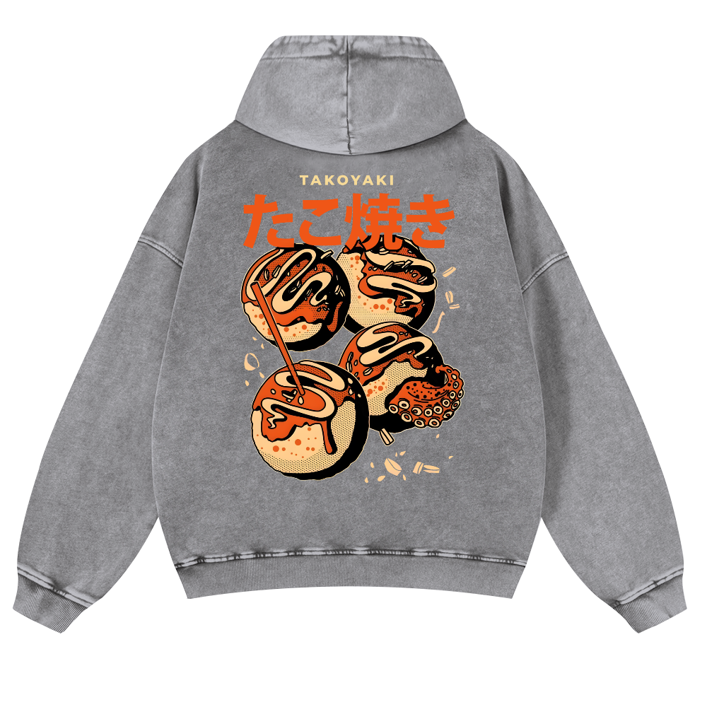 Takoyaki Vintage Washed Cotton Back Art Hoodie