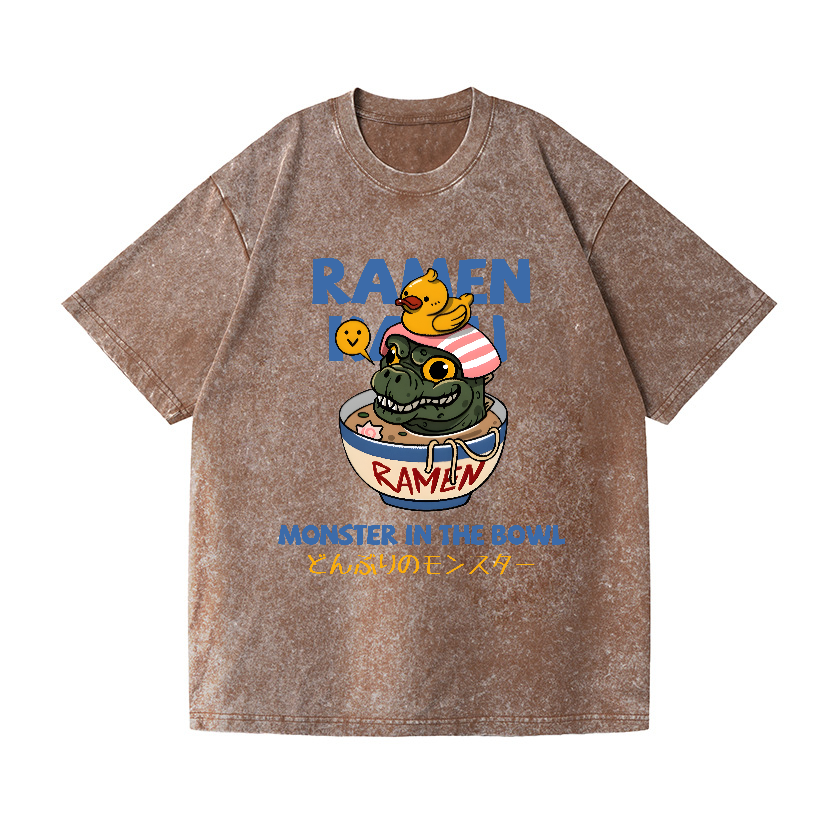 Ramen Kaiju Vintage Wash Japanese Design T-Shirt