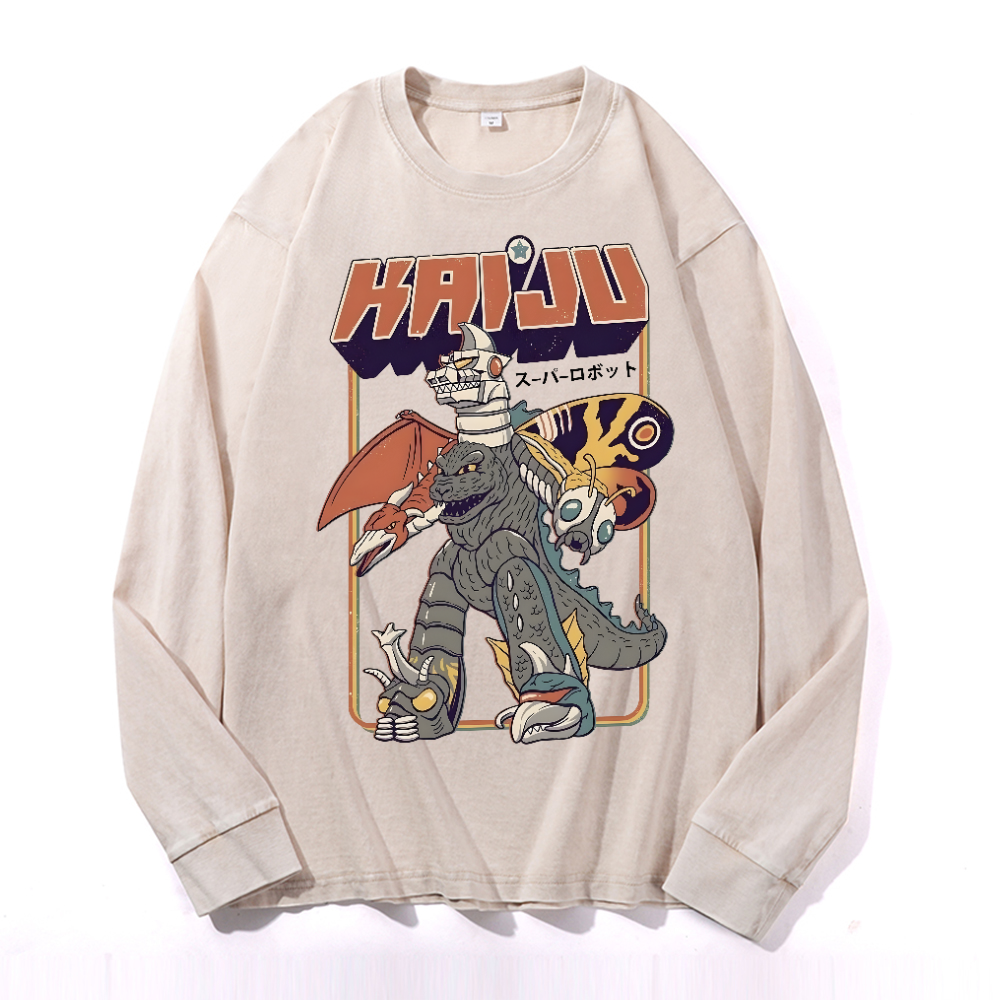 Kaiju Kaiju Vintage Cotton Wash Long-sleeve T-shirt