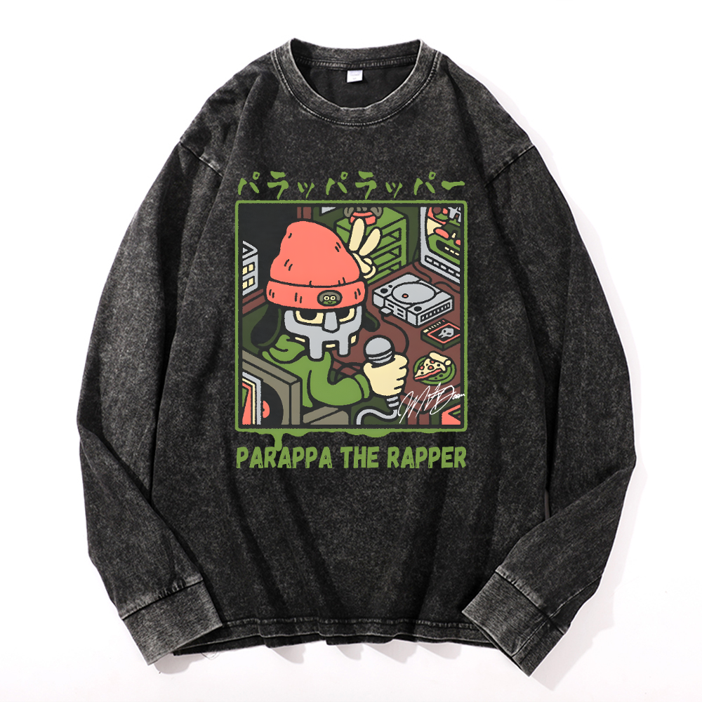 PaRappa the Rapper Vintage Cotton Wash Long-sleeve T-shirt
