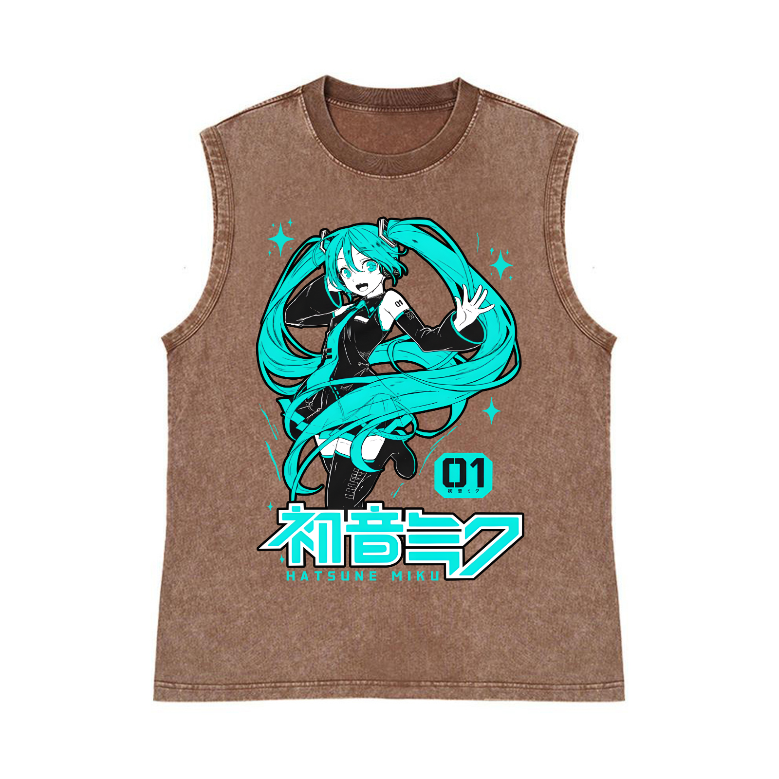Hatsune Miku Pure Cotton Wash-Dyed Sleeveless Tank Top