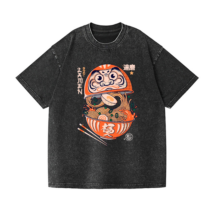 Daruma Ramen Vintage Wash Japanese Design T-Shirt