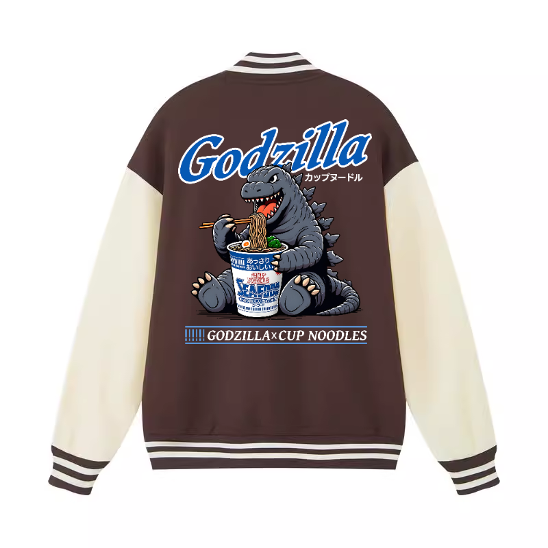 Kaiju Cup Noodles Vintage Cotton Varsity Jacket