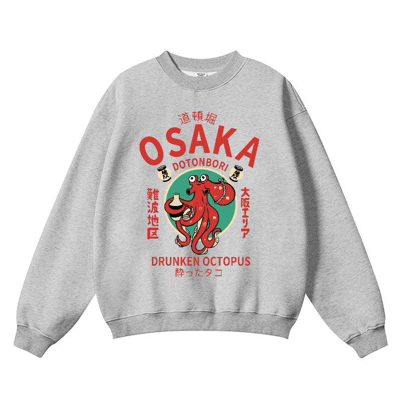 Osaka Drunken Octopus Vintage Cotton Blend Crewneck Sweatshirt