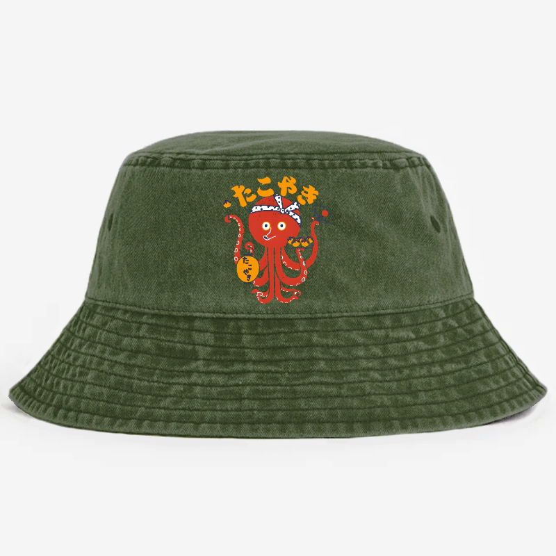 Takoyaki Vintage 100% Cotton Bucket Hat