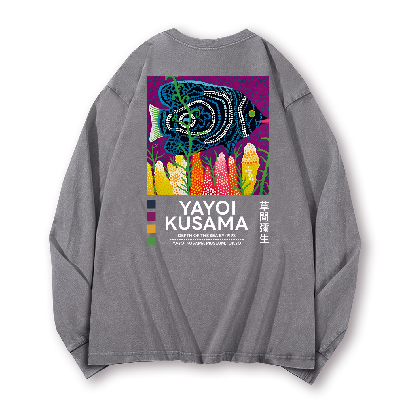 Yayoi Kusama Vintage Washed Cotton Back Art Long-sleeve T-shirt