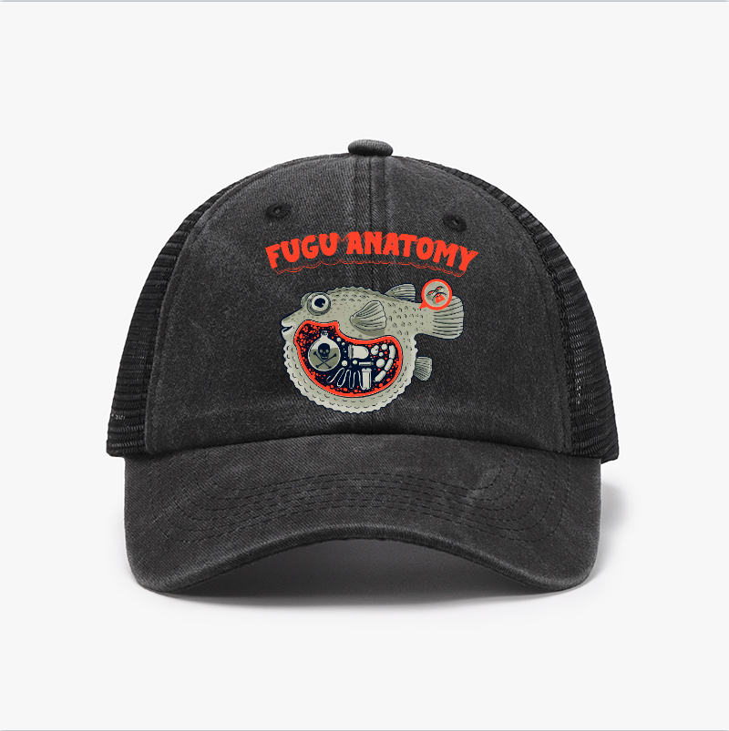 Fugu Anatomy Pufferfish Vintage Cotton Breathable Hat