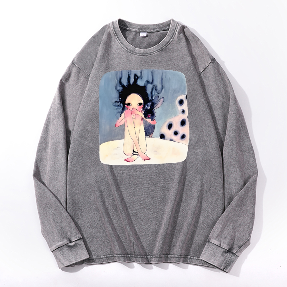 Aya Takano Vintage Cotton Wash Long-sleeve T-shirt