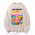 Yayoi Kusama Mushroom Vintage Cotton Wash Crewneck Long-Sleeve T-Shirt