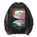 Fuji and Lake Vintage Cotton Wash Crewneck Long-Sleeve T-Shirt