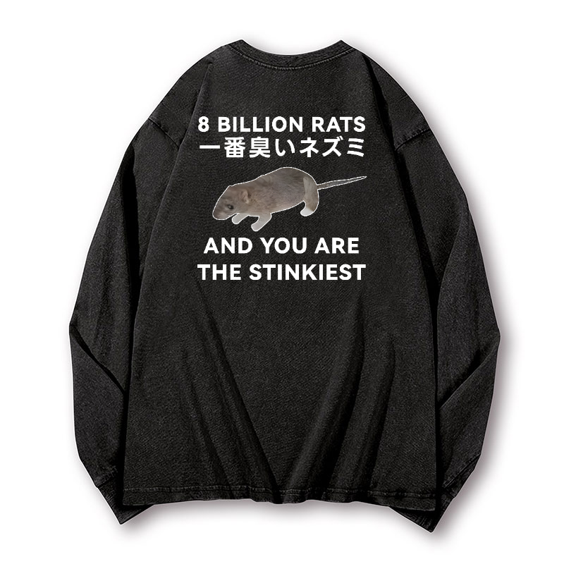 Rat Vintage Washed Cotton Back Art Long-sleeve T-shirt