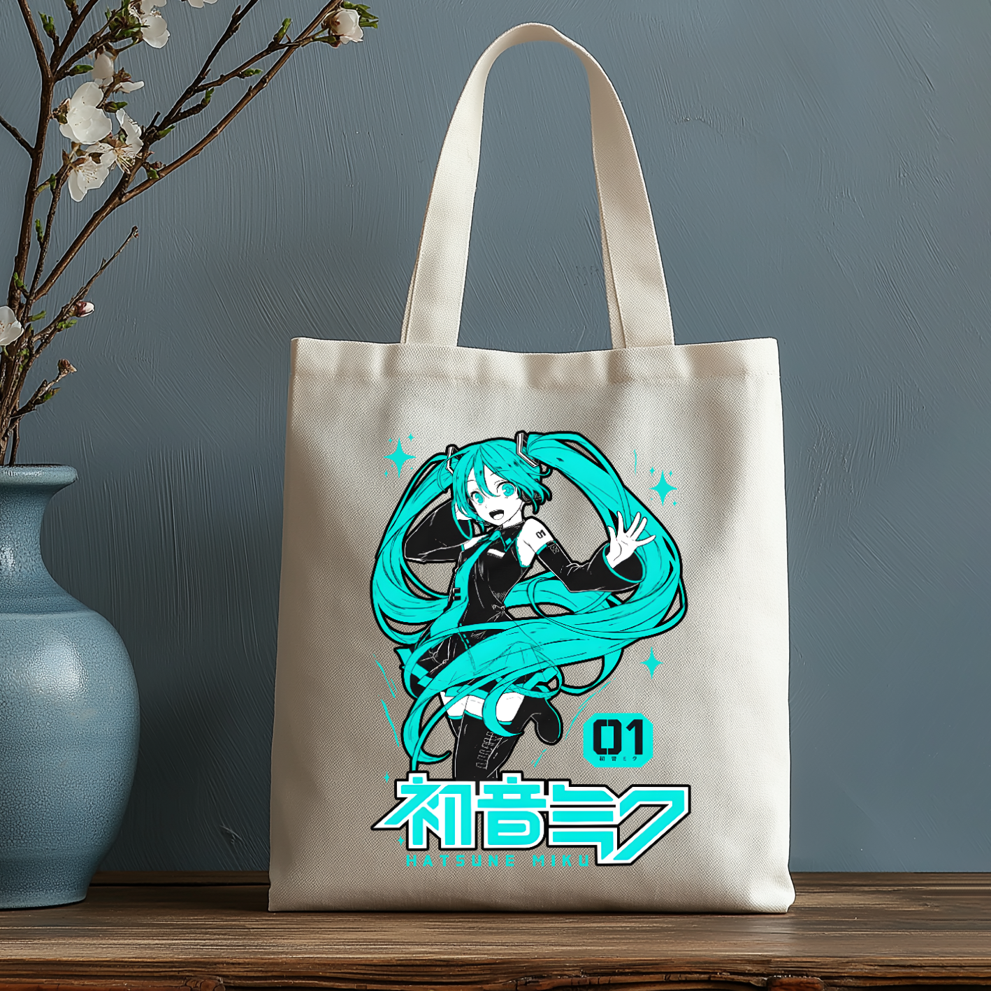 Hatsune Miku Japanese Style Canvas Tote Bag