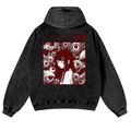 Horror manga Vintage Washed Cotton Back Art Hoodie